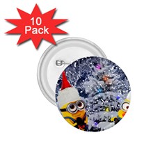 Minions Christmas, Merry Christmas, Minion Christmas 1 75  Buttons (10 Pack)