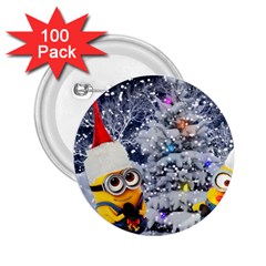 Minions Christmas, Merry Christmas, Minion Christmas 2 25  Buttons (100 Pack)  by nateshop