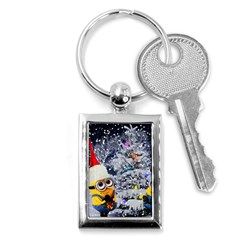 Minions Christmas, Merry Christmas, Minion Christmas Key Chain (rectangle) by nateshop