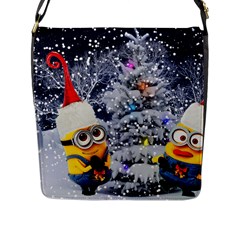 Minions Christmas, Merry Christmas, Minion Christmas Flap Closure Messenger Bag (l) by nateshop