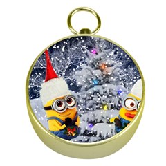 Minions Christmas, Merry Christmas, Minion Christmas Gold Compasses by nateshop