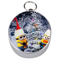 Minions Christmas, Merry Christmas, Minion Christmas Silver Compasses by nateshop