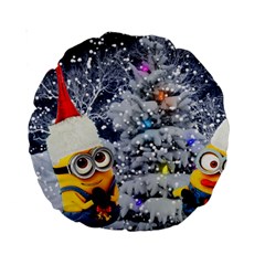 Minions Christmas, Merry Christmas, Minion Christmas Standard 15  Premium Round Cushions by nateshop