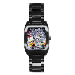 Minions Christmas, Merry Christmas, Minion Christmas Stainless Steel Barrel Watch by nateshop