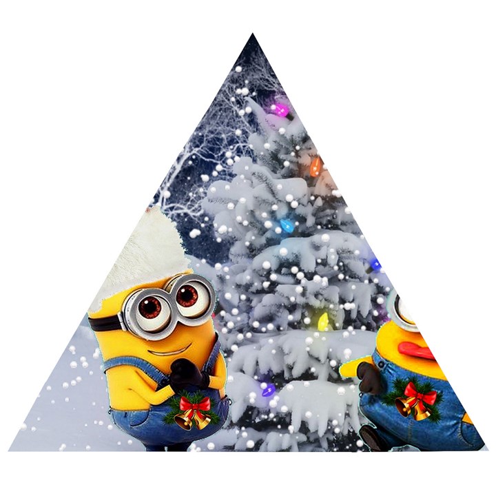 Minions Christmas, Merry Christmas, Minion Christmas Wooden Puzzle Triangle