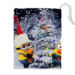 Minions Christmas, Merry Christmas, Minion Christmas Drawstring Pouch (5xl)