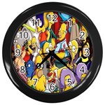 The Simpsons, Cartoon, Crazy, Dope Wall Clock (Black) Front