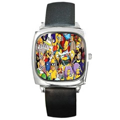 The Simpsons, Cartoon, Crazy, Dope Square Metal Watch by nateshop