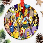 The Simpsons, Cartoon, Crazy, Dope Round Ornament (Two Sides) Back