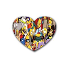 The Simpsons, Cartoon, Crazy, Dope Rubber Heart Coaster (4 Pack) by nateshop