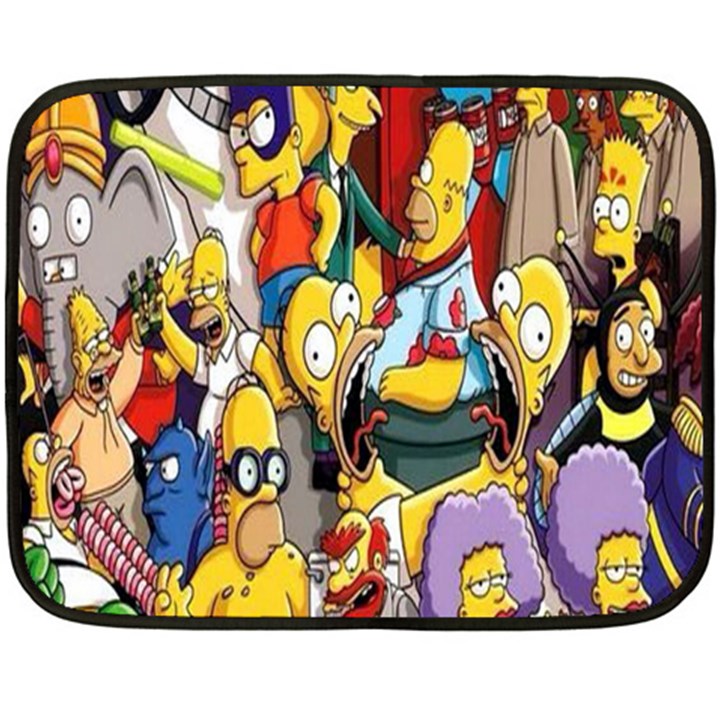 The Simpsons, Cartoon, Crazy, Dope Two Sides Fleece Blanket (Mini)