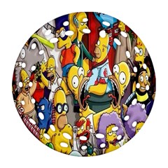 The Simpsons, Cartoon, Crazy, Dope Round Filigree Ornament (two Sides) by nateshop