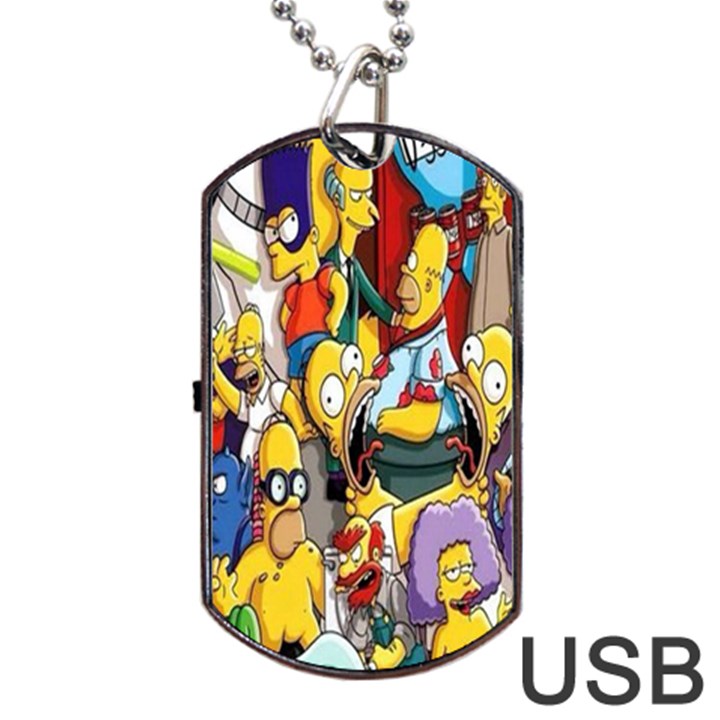 The Simpsons, Cartoon, Crazy, Dope Dog Tag USB Flash (Two Sides)