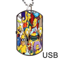 The Simpsons, Cartoon, Crazy, Dope Dog Tag Usb Flash (one Side) by nateshop