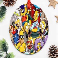 The Simpsons, Cartoon, Crazy, Dope Oval Filigree Ornament (two Sides) by nateshop