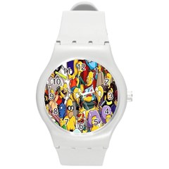 The Simpsons, Cartoon, Crazy, Dope Round Plastic Sport Watch (m) by nateshop