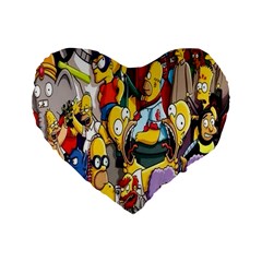 The Simpsons, Cartoon, Crazy, Dope Standard 16  Premium Heart Shape Cushions by nateshop