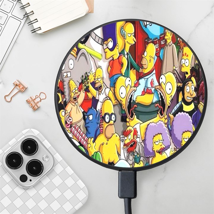 The Simpsons, Cartoon, Crazy, Dope Wireless Fast Charger(Black)