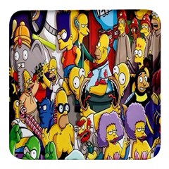 The Simpsons, Cartoon, Crazy, Dope Square Glass Fridge Magnet (4 Pack) by nateshop