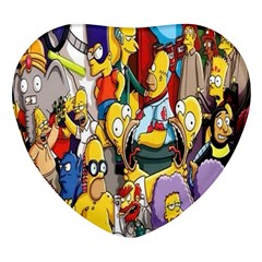 The Simpsons, Cartoon, Crazy, Dope Heart Glass Fridge Magnet (4 Pack) by nateshop