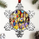 The Simpsons, Cartoon, Crazy, Dope Metal Small Snowflake Ornament Front