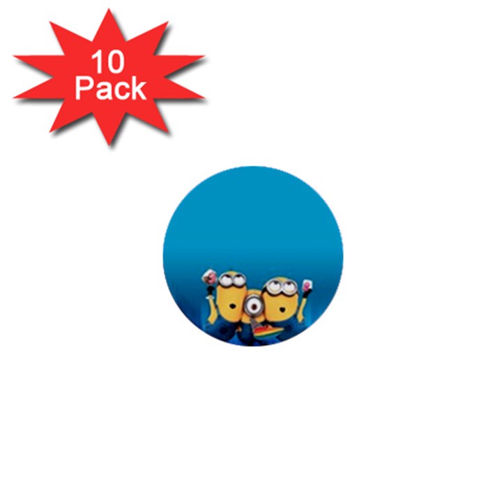 Minions, Blue, Cartoon, Cute, Friends 1  Mini Buttons (10 pack) 