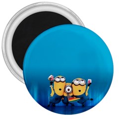 Minions, Blue, Cartoon, Cute, Friends 3  Magnets by nateshop