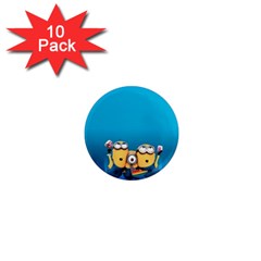 Minions, Blue, Cartoon, Cute, Friends 1  Mini Magnet (10 Pack)  by nateshop