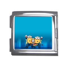 Minions, Blue, Cartoon, Cute, Friends Mega Link Italian Charm (18mm) by nateshop