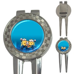 Minions, Blue, Cartoon, Cute, Friends 3-in-1 Golf Divots by nateshop