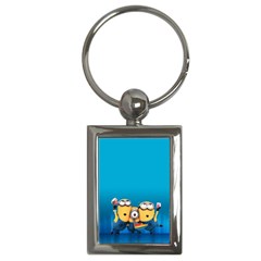 Minions, Blue, Cartoon, Cute, Friends Key Chain (rectangle) by nateshop