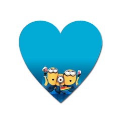 Minions, Blue, Cartoon, Cute, Friends Heart Magnet by nateshop