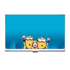 Minions, Blue, Cartoon, Cute, Friends Business Card Holder by nateshop