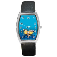 Minions, Blue, Cartoon, Cute, Friends Barrel Style Metal Watch by nateshop