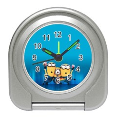 Minions, Blue, Cartoon, Cute, Friends Travel Alarm Clock by nateshop