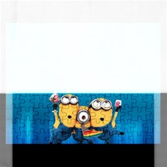 Minions, Blue, Cartoon, Cute, Friends Rectangular Jigsaw Puzzl by nateshop