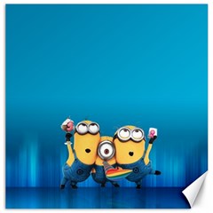 Minions, Blue, Cartoon, Cute, Friends Canvas 12  X 12  by nateshop