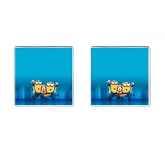 Minions, Blue, Cartoon, Cute, Friends Cufflinks (square) by nateshop