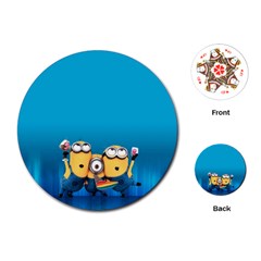 Minions, Blue, Cartoon, Cute, Friends Playing Cards Single Design (round)