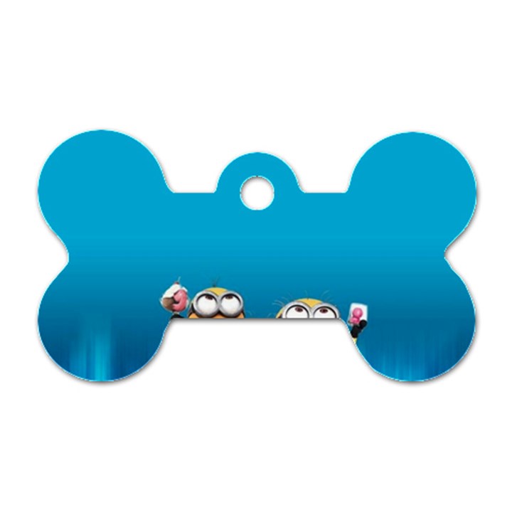 Minions, Blue, Cartoon, Cute, Friends Dog Tag Bone (One Side)