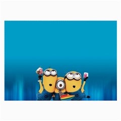 Minions, Blue, Cartoon, Cute, Friends Large Glasses Cloth (2 Sides) by nateshop