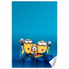 Minions, Blue, Cartoon, Cute, Friends Canvas 12  X 18  by nateshop