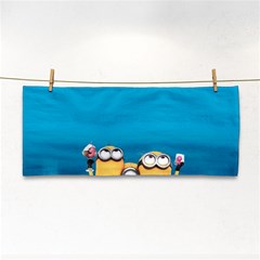 Minions, Blue, Cartoon, Cute, Friends Hand Towel by nateshop