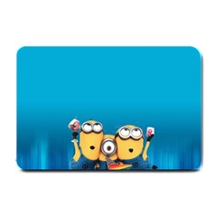 Minions, Blue, Cartoon, Cute, Friends Small Doormat by nateshop