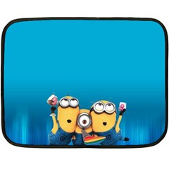 Minions, Blue, Cartoon, Cute, Friends Two Sides Fleece Blanket (mini) by nateshop