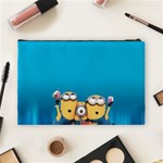 Minions, Blue, Cartoon, Cute, Friends Cosmetic Bag (Large) Back