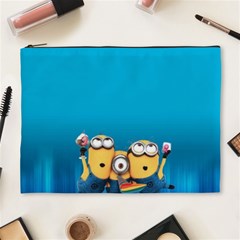 Minions, Blue, Cartoon, Cute, Friends Cosmetic Bag (xl) by nateshop