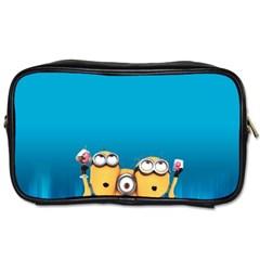 Minions, Blue, Cartoon, Cute, Friends Toiletries Bag (two Sides) by nateshop