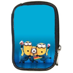 Minions, Blue, Cartoon, Cute, Friends Compact Camera Leather Case by nateshop