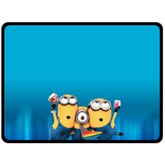 Minions, Blue, Cartoon, Cute, Friends Fleece Blanket (large) by nateshop